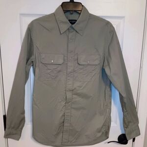 Club Monaco Soft Ripstop Snap Front Long Sleeve Shirt